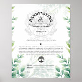 HANDFASTCERTIFICAAT WICCA PAGAN NATUUR 16X20 POSTER (Voorkant)