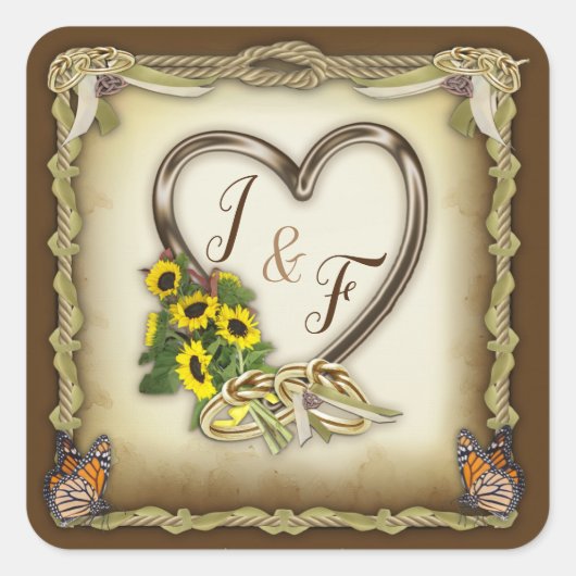 Handfasting Ceremonie - De knoop vastbinden Vierkante Sticker (Voorkant)