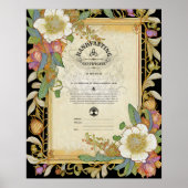 HANDFASTING CERTIFICAAT FLORAL CELTIC WICCA PAGAN POSTER (Voorkant)