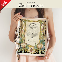 HANDFASTING CERTIFICAAT FLORAL CELTIC WICCA PAGAN POSTER