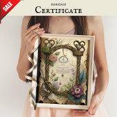 HANDFASTING CERTIFICAAT FLORAL CELTIC WICCA PAGAN POSTER