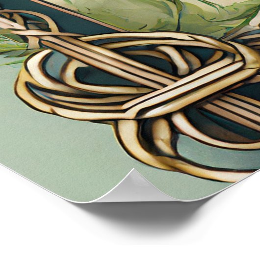 HANDFASTING CERTIFICAAT GROEN CELTISCH WICCA PAGAN POSTER (Hoek)