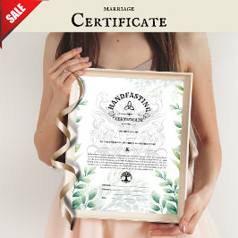 HANDFASTING CERTIFICAAT PAGAN NATUUR KELTISCH 16X2 POSTER