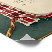 HANDFASTING CERTIFICAAT TARTAN ROZEN ROOD GROEN POSTER (Hoek)