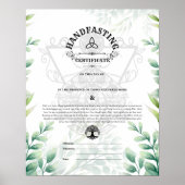 HANDFASTING CERTIFICAAT WICCA NATUUR CELTISCH 16X2 POSTER (Voorkant)
