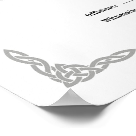 HANDFASTING CERTIFICAAT WICCA PAGAN WIT 16X20 POSTER (Hoek)