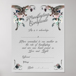 Handfasting Certificate Poster - Op dromen