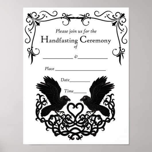 Handfasting Certificate Poster - Raven Love (Voorkant)
