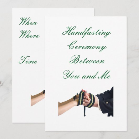 Handfasting groene uitnodiging (Voorkant / Achterkant)