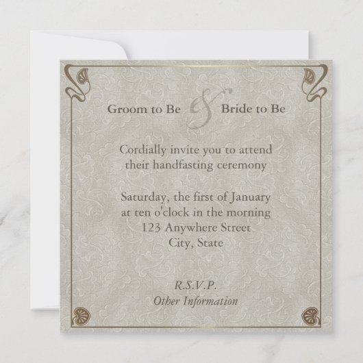 Handfasting Kaart (Achterkant)