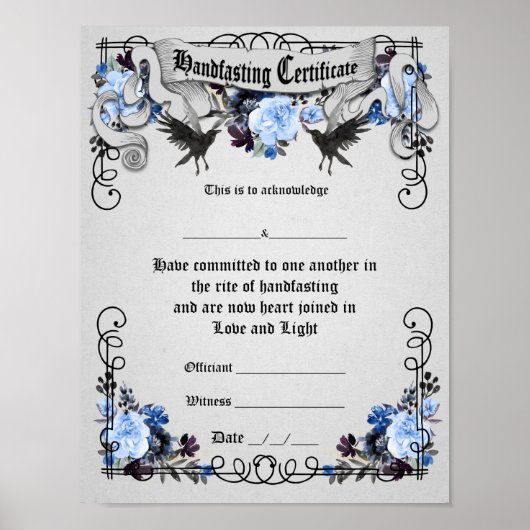 Handfasting Poster - Fantasy Ravens Blue (Voorkant)