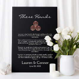 Handfasting Spiral Celtic Knot Irish Wedding Vows Canvas Afdruk