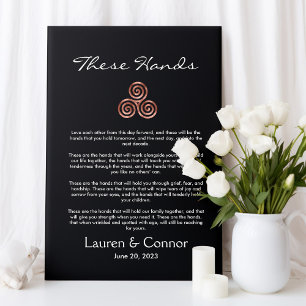 Handfasting Spiral Celtic Knot Irish Wedding Vows Canvas Afdruk