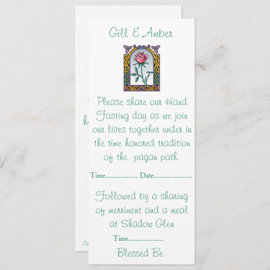 Handfasting Uitnodiging (Voorkant / Achterkant)