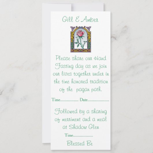 Handfasting Uitnodiging (Voorkant)