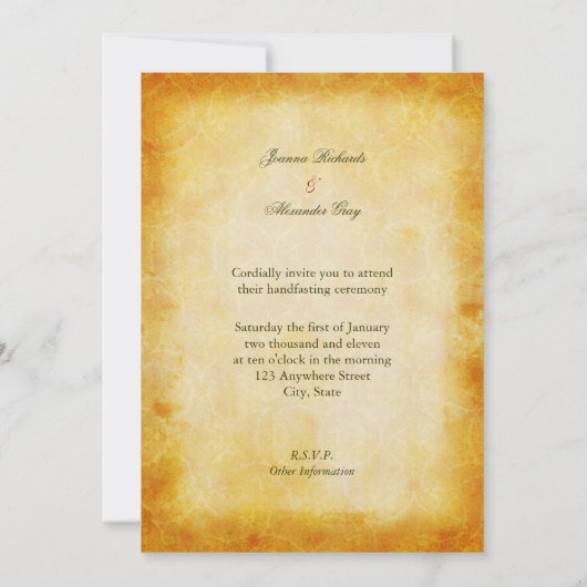 Handfasting Uitnodiging (Achterkant)