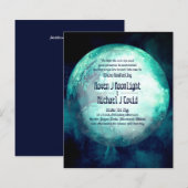 Handfasting Uitnodiging Pagan Wicca Teal Maan Goti (Voorkant / Achterkant)