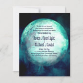 Handfasting Uitnodiging Pagan Wicca Teal Maan Goti (Voorkant)