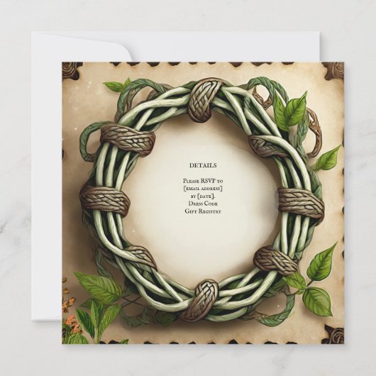 HANDFASTING UITNODIGINGEN CELTIC KNOTS KRAFT (Achterkant)
