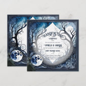 HANDFASTING UITNODIGINGEN DRUID CELTIC WICCA MOON (Voorkant / Achterkant)