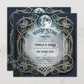 HANDFASTING UITNODIGINGEN DRUID CELTIC WICCA MOON (Voorkant / Achterkant)