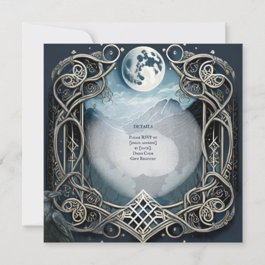 HANDFASTING UITNODIGINGEN DRUID CELTIC WICCA MOON (Achterkant)