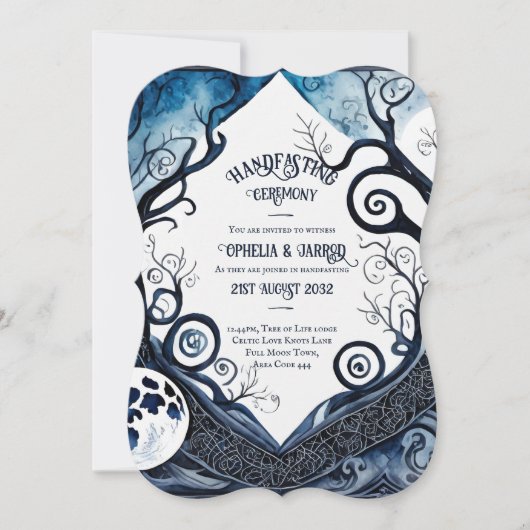 HANDFASTING UITNODIGINGEN DRUID CELTIC WICCA MOON (Voorkant)