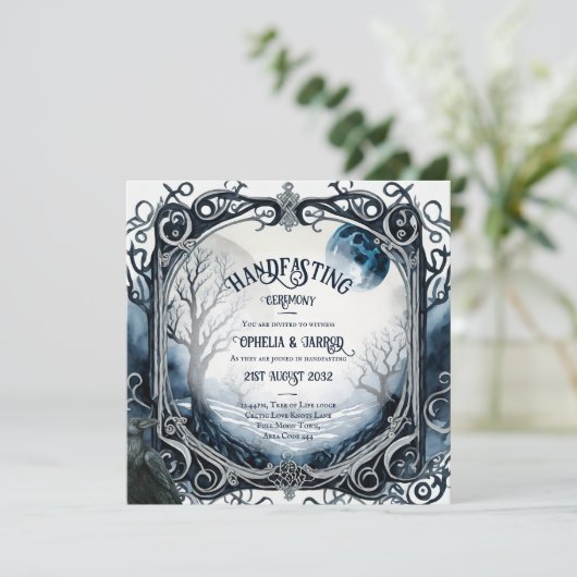 HANDFASTING UITNODIGINGEN DRUID CELTISCH WICCA MAA (Staand voorkant)