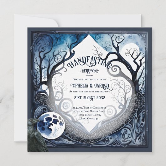 HANDFASTING-UITNODIGINGEN DRUID CELTISCHE WICCA MA KAART (Voorkant)