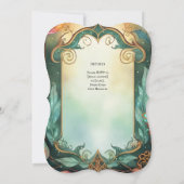 HANDFASTING UITNODIGINGEN GROEN GOUD ETHERAL (Achterkant)