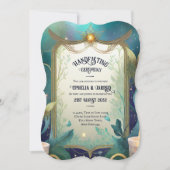 HANDFASTING UITNODIGINGEN GROEN GOUD ETHERAL (Voorkant)