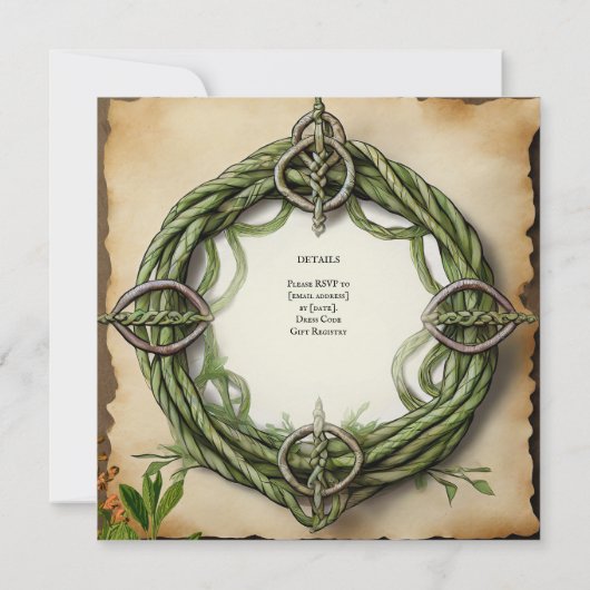 HANDFASTING UITNODIGINGEN KELTISCHE KNOPEN KRAFT (Achterkant)