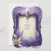 HANDFASTING UITNODIGINGEN PAARSE GOUDEN ETHERAL (Achterkant)