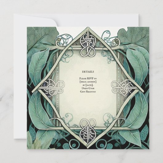 HANDFASTING UITNODIGINGEN ROMANTISCHE WICCA KELTIS (Achterkant)