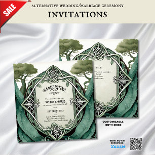 HANDFASTING-UITNODIGINGEN ROMANTISCHE WICCA KELTIS KAART