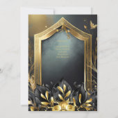 HANDFASTING UITNODIGINGEN ZWART GOUD ETHERAL (Achterkant)