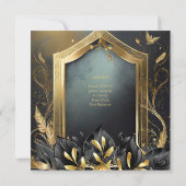 HANDFASTING UITNODIGINGEN ZWART GOUD ETHEREAL (Achterkant)