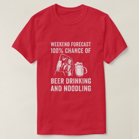 Handfishing Catfish Noodling Beer Hand Fishing Red T-shirt (Design voorkant)