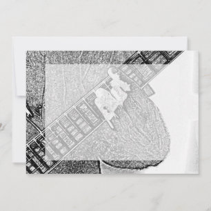 Handfretten met gitaar bw-schets