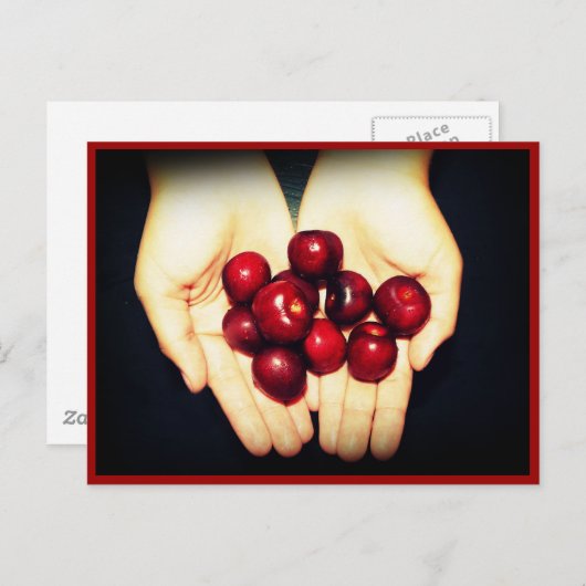 Handful of Ripe Cherries Briefkaart (Voorkant / Achterkant)