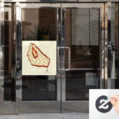 Handgebaar Aardbei-Kiwi Pizza Raamsticker (Kantoordeur)