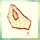 Handgebaar Aardbei-Kiwi Pizza Raamsticker (Vel 3)