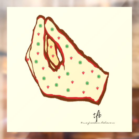 Handgebaar Aardbei-Kiwi Pizza Raamsticker (Vel 2)