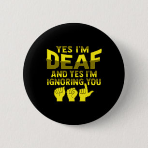 Handgebaar Doof Gehoorverlies Bewustzijn 1 Ronde Button 5,7 Cm