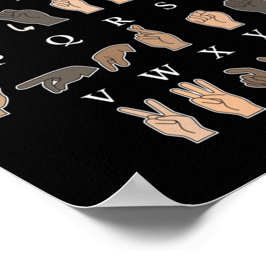 Handgebarentaal ASL Handgebaar doofbewustzijn Poster (Hoek)