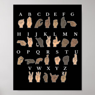 Handgebarentaal ASL Handgebaar doofbewustzijn Poster