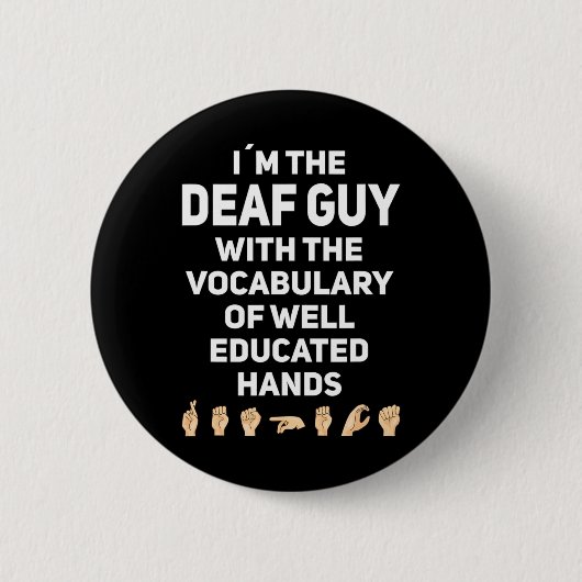 Handgebarentaal ASL Handgebaar doofbewustzijn Ronde Button 5,7 Cm (Voorkant)