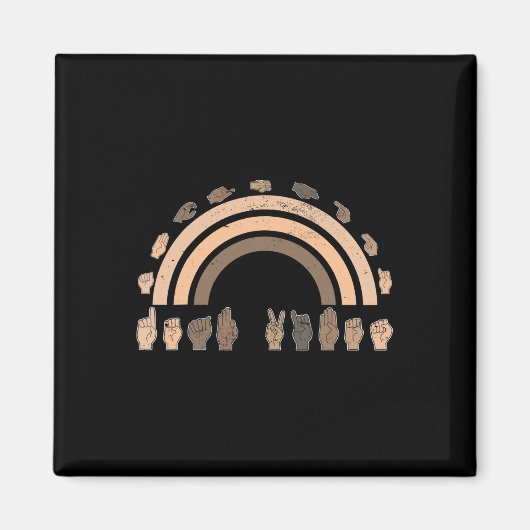 Handgebarentaal ASL Handgebaar dove vibes awa Magneet (Voorkant)