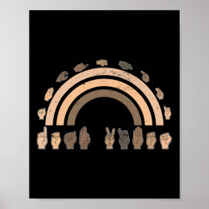 Handgebarentaal ASL Handgebaar dove vibes awa Poster
