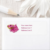 Handgebreide Fuchsia Chenille garen Etiket (Insitu)